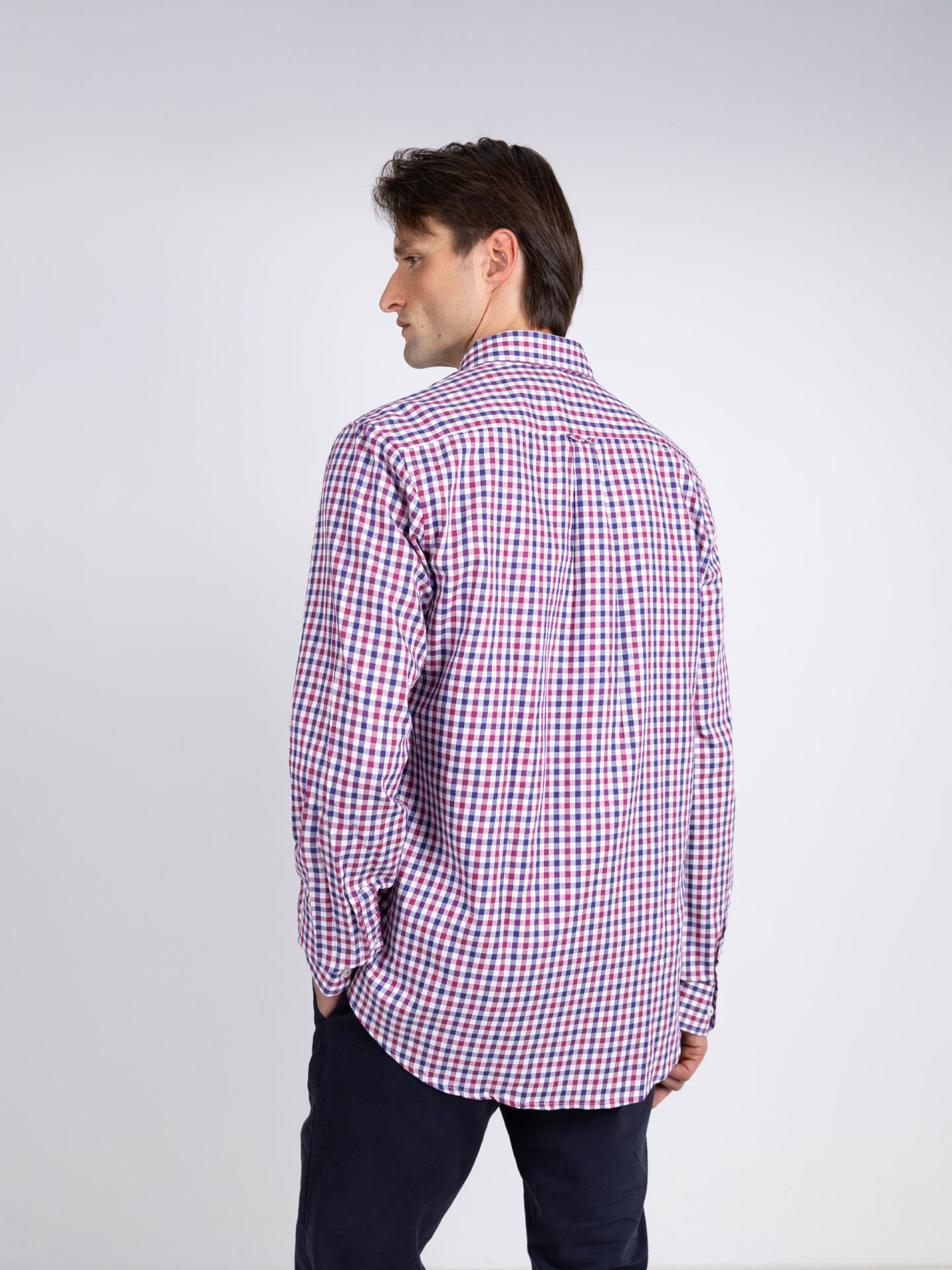 Men's Casual Cotton Shirt - Check Pattern