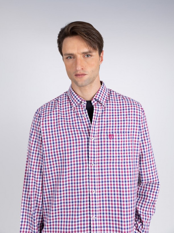 Camisa Casual em Algodo - Padro Xadrez