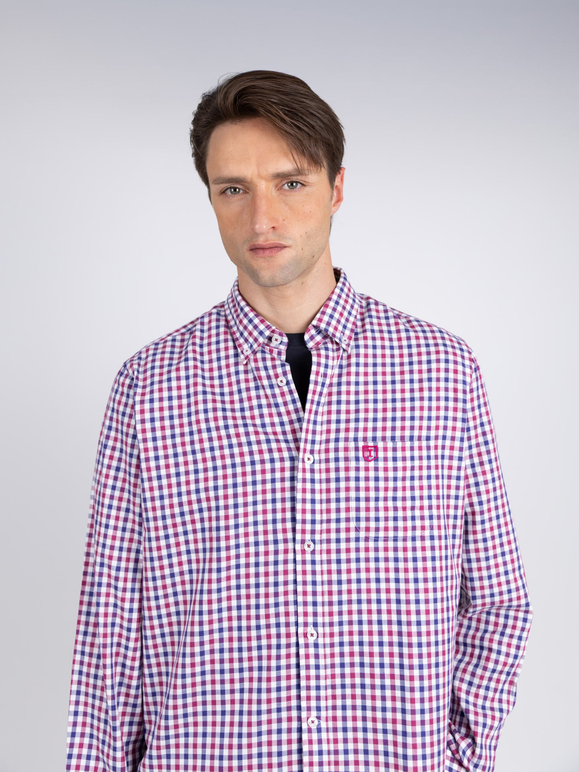 Men's Casual Cotton Shirt - Check Pattern