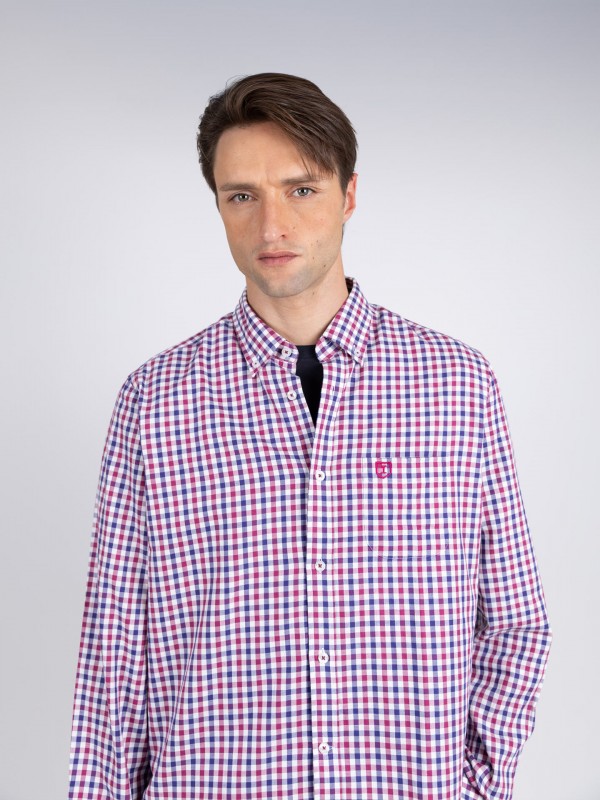 Camisa Casual em Algodão - Padrão Xadrez Camisa Casual em Algodão - Padrão Xadrez