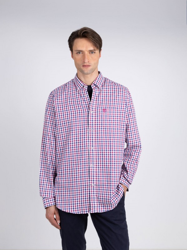 Camisa Casual em Algodo - Padro Xadrez