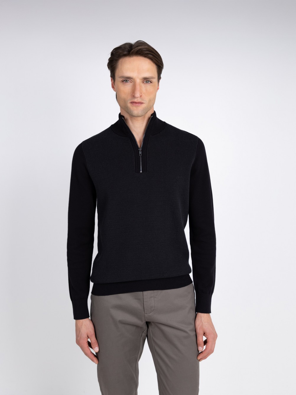 Camisola de meio fecho