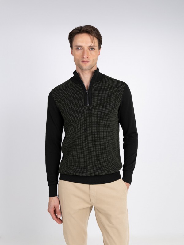 Camisola de meio fecho