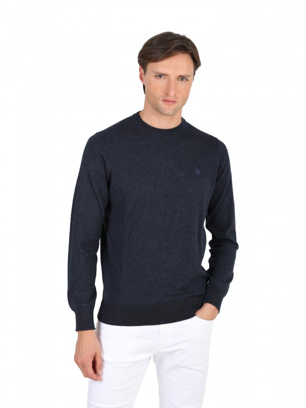 Camisola de malha de algodo e caxemira