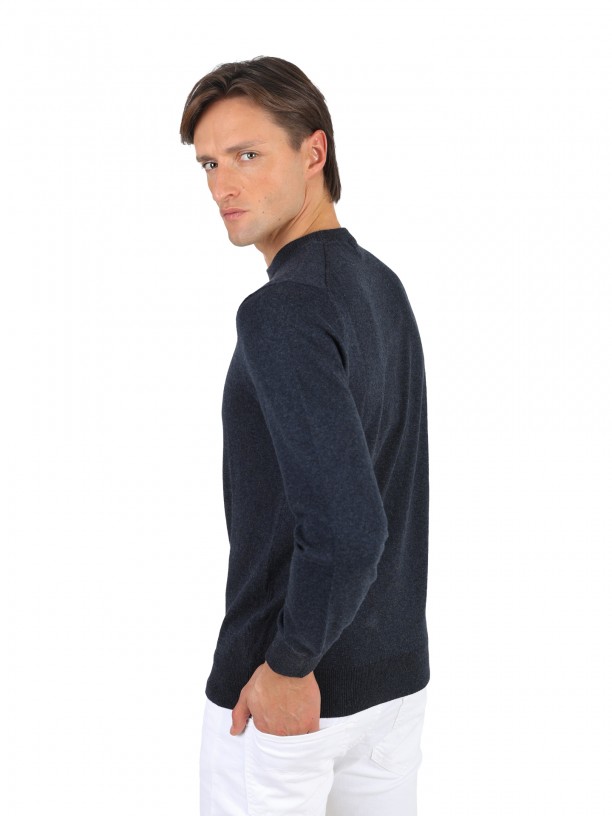 Camisola de malha de algodo e caxemira