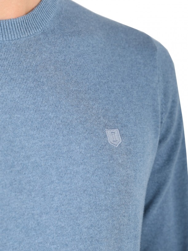 Camisola de malha de algodo e caxemira