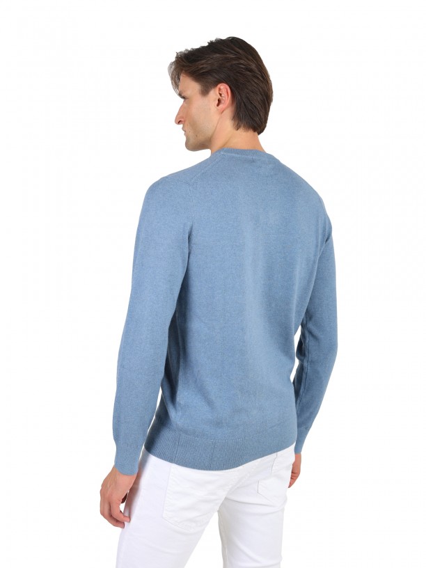 Camisola de malha de algodo e caxemira