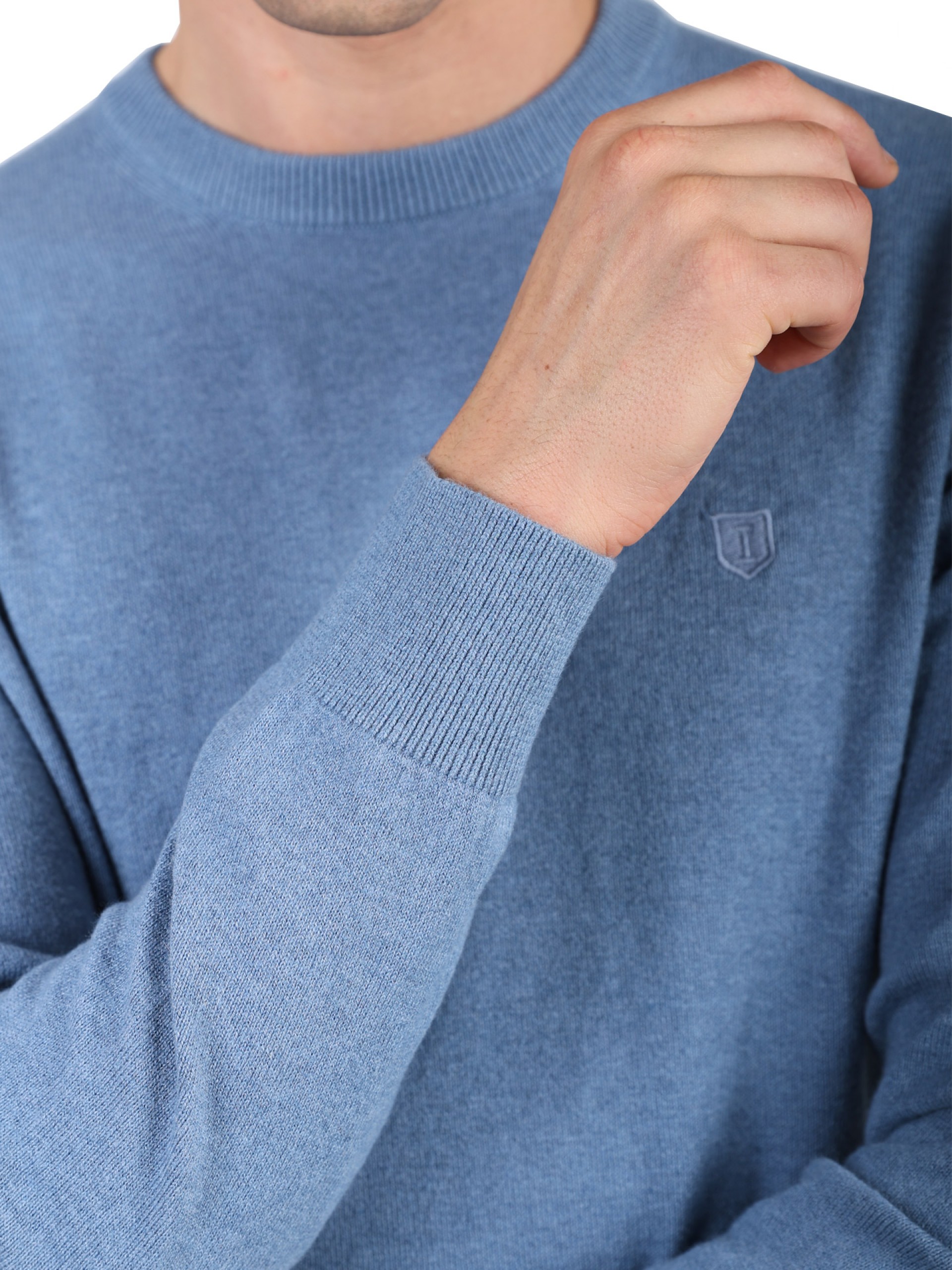 Camisola de malha de algodão e caxemira