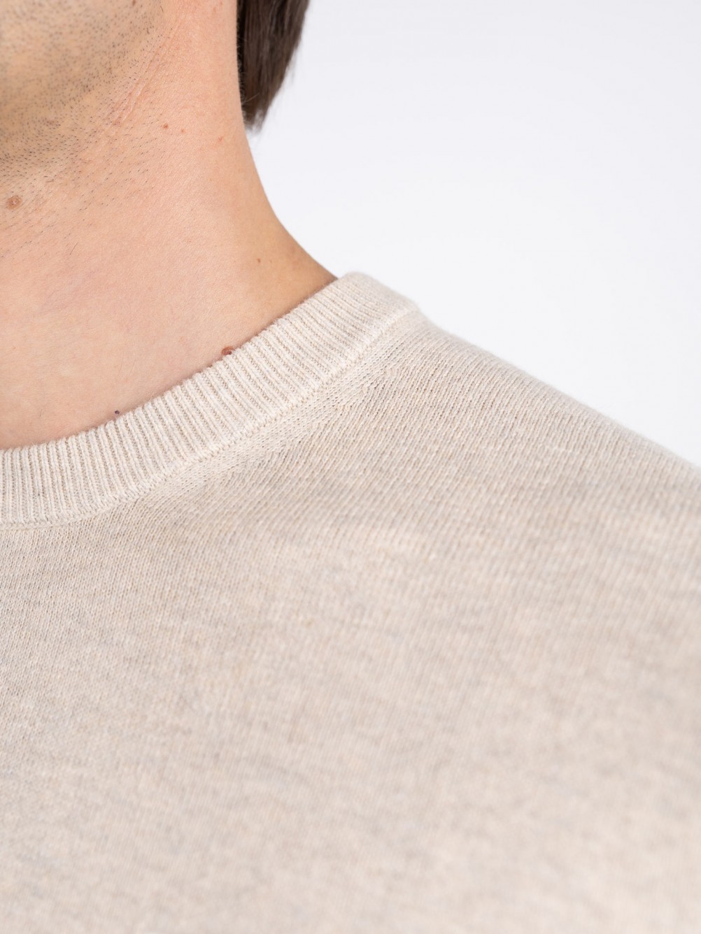 Camisola de malha de algodão e caxemira