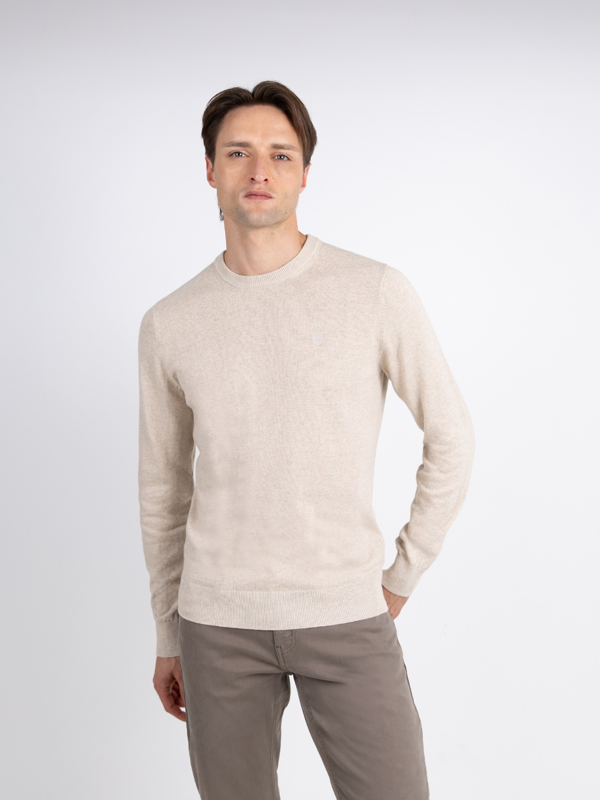 Cotton and cashmere knit sweater
