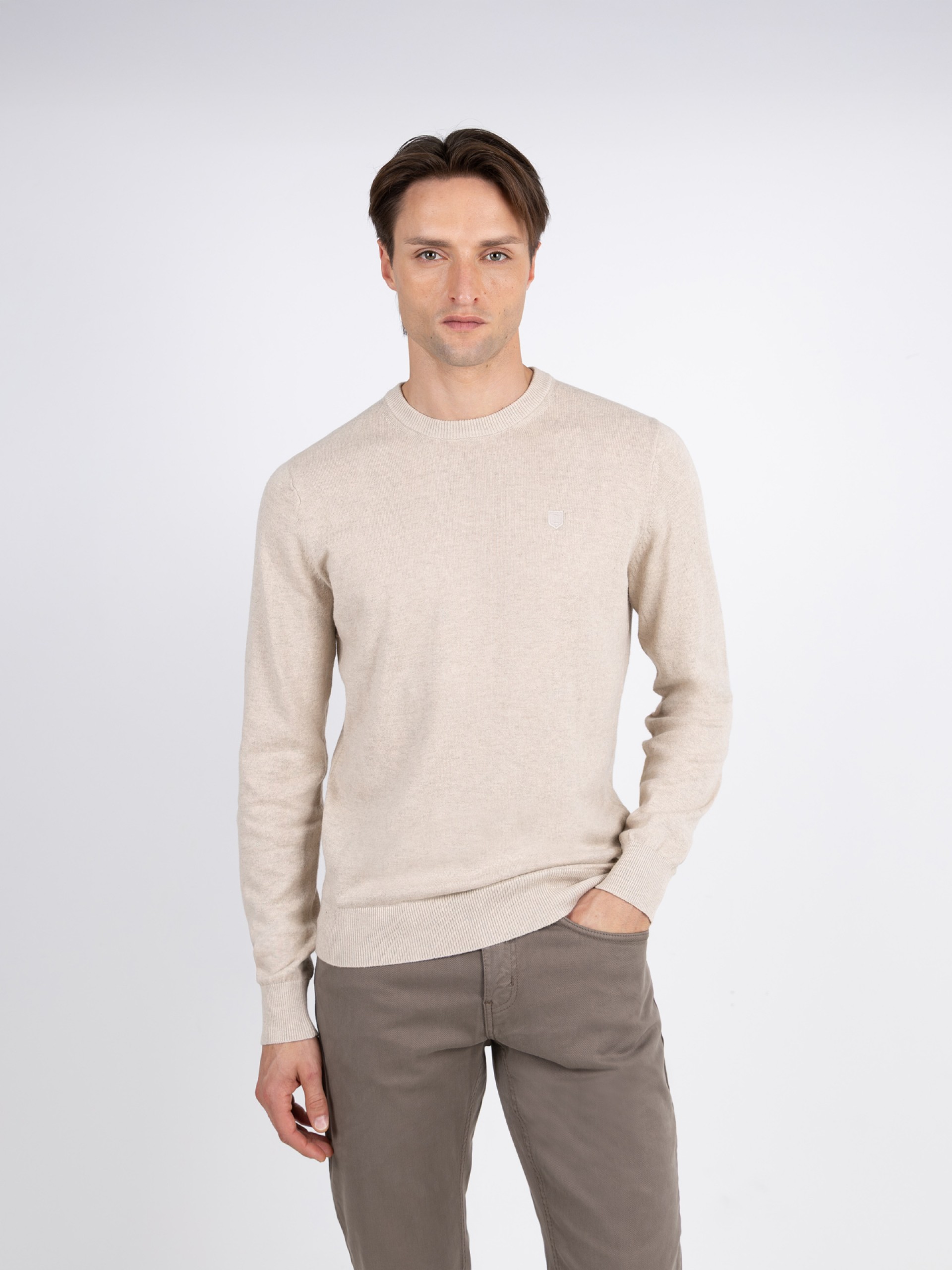 Cotton and cashmere knit sweater