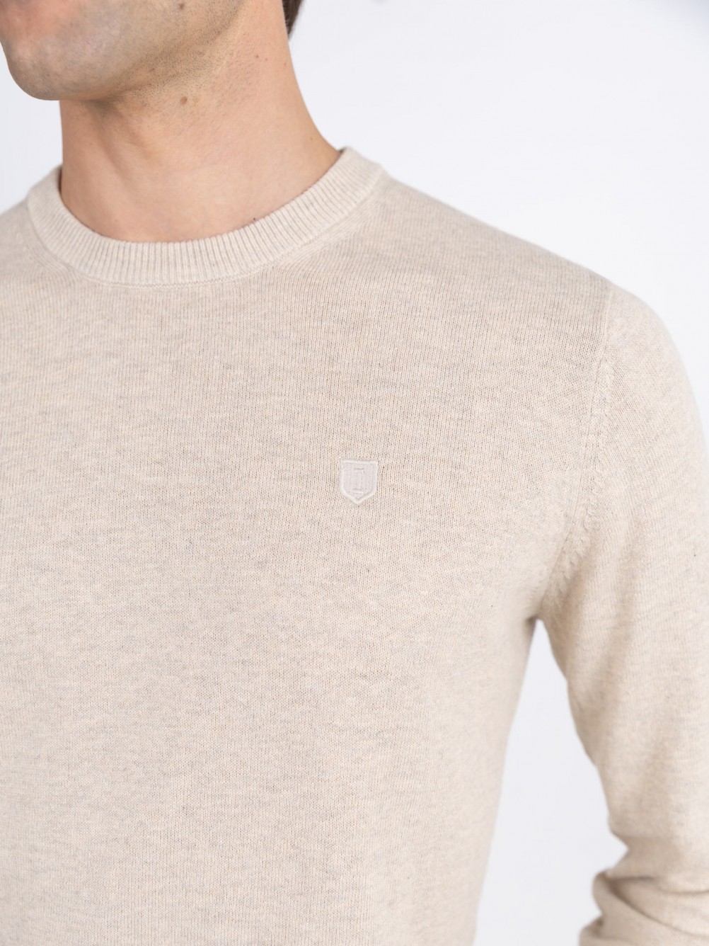 Camisola de malha de algodão e caxemira