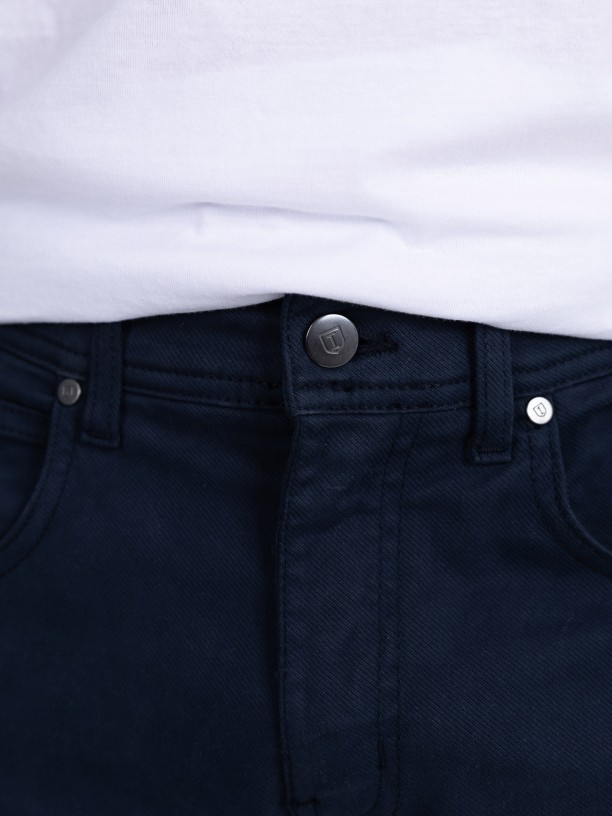 Regular fit twill trousers