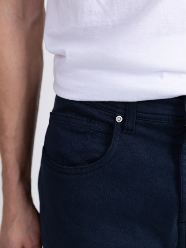 Regular fit twill trousers