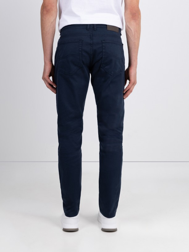 Regular fit twill trousers