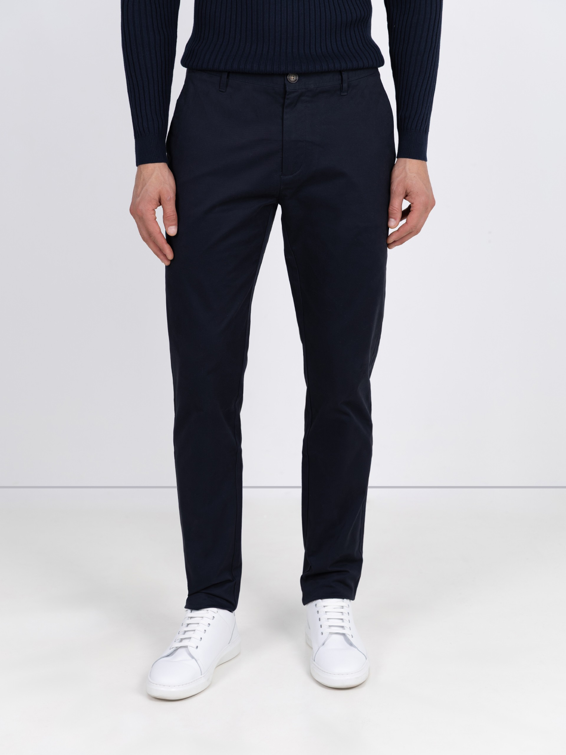 Stretch cotton chino trousers