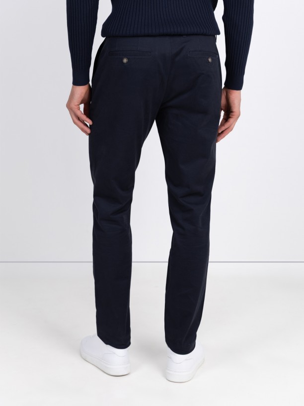 Calças chino de algodão elástico Calças chino de algodão elástico