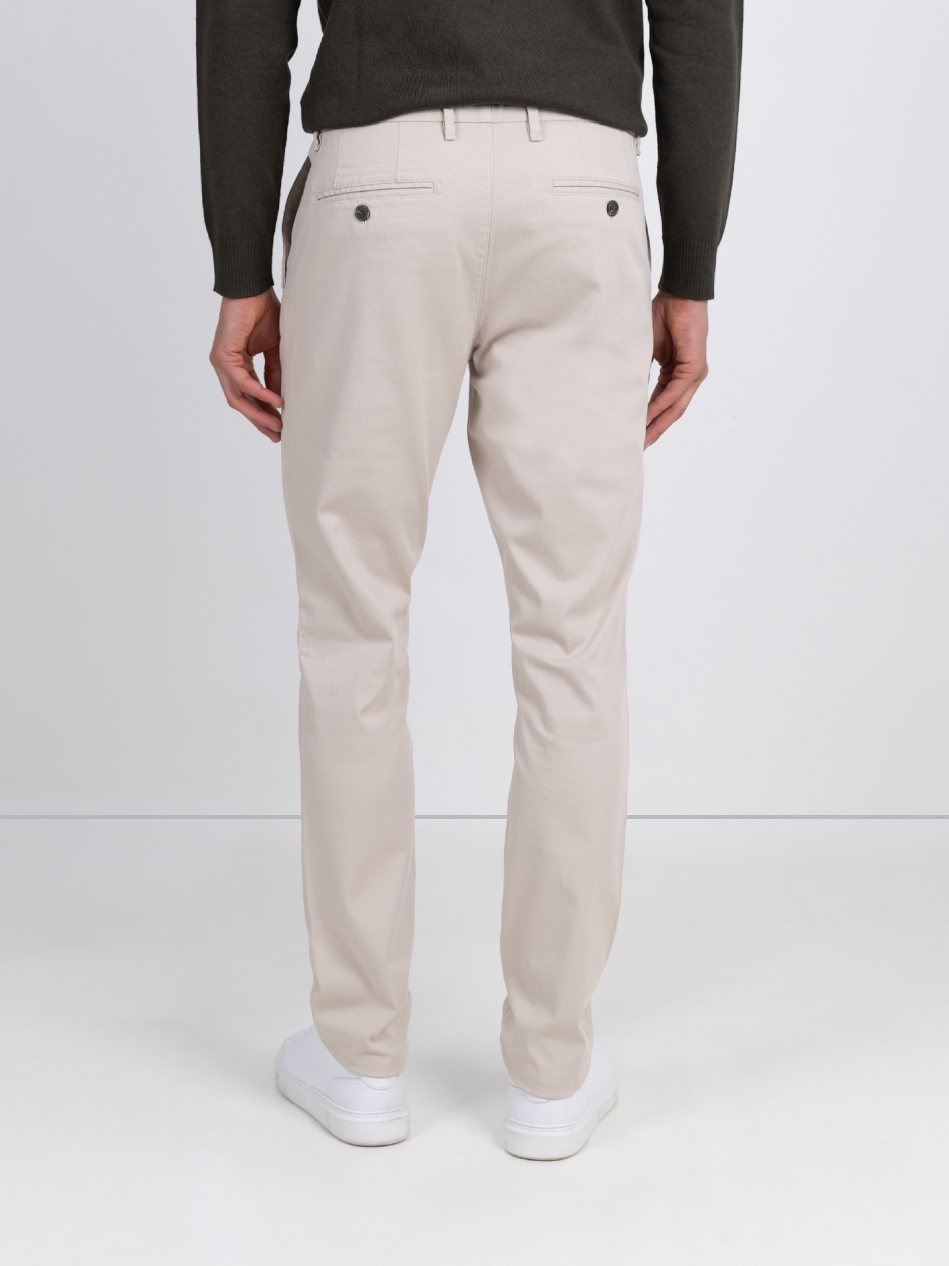 Calças chino de algodão elástico