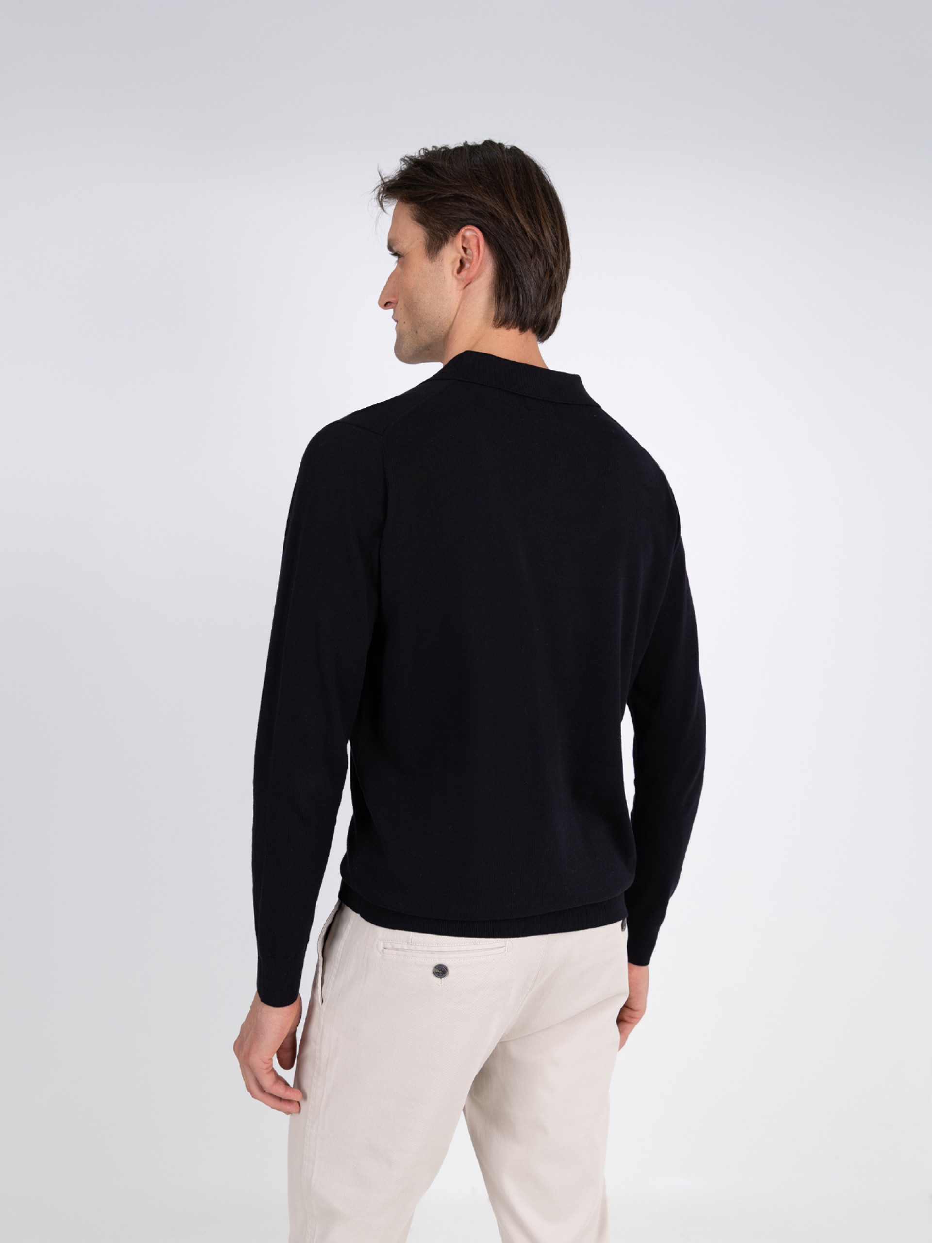 100% cotton long-sleeve knit polo