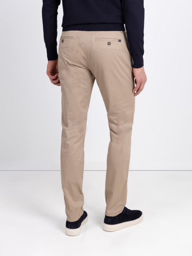 Calças chino de algodão elástico Calças chino de algodão elástico