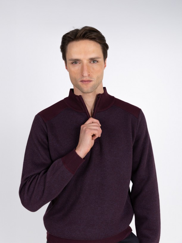 Sudadera polar con media cremallera Sudadera polar con media cremallera