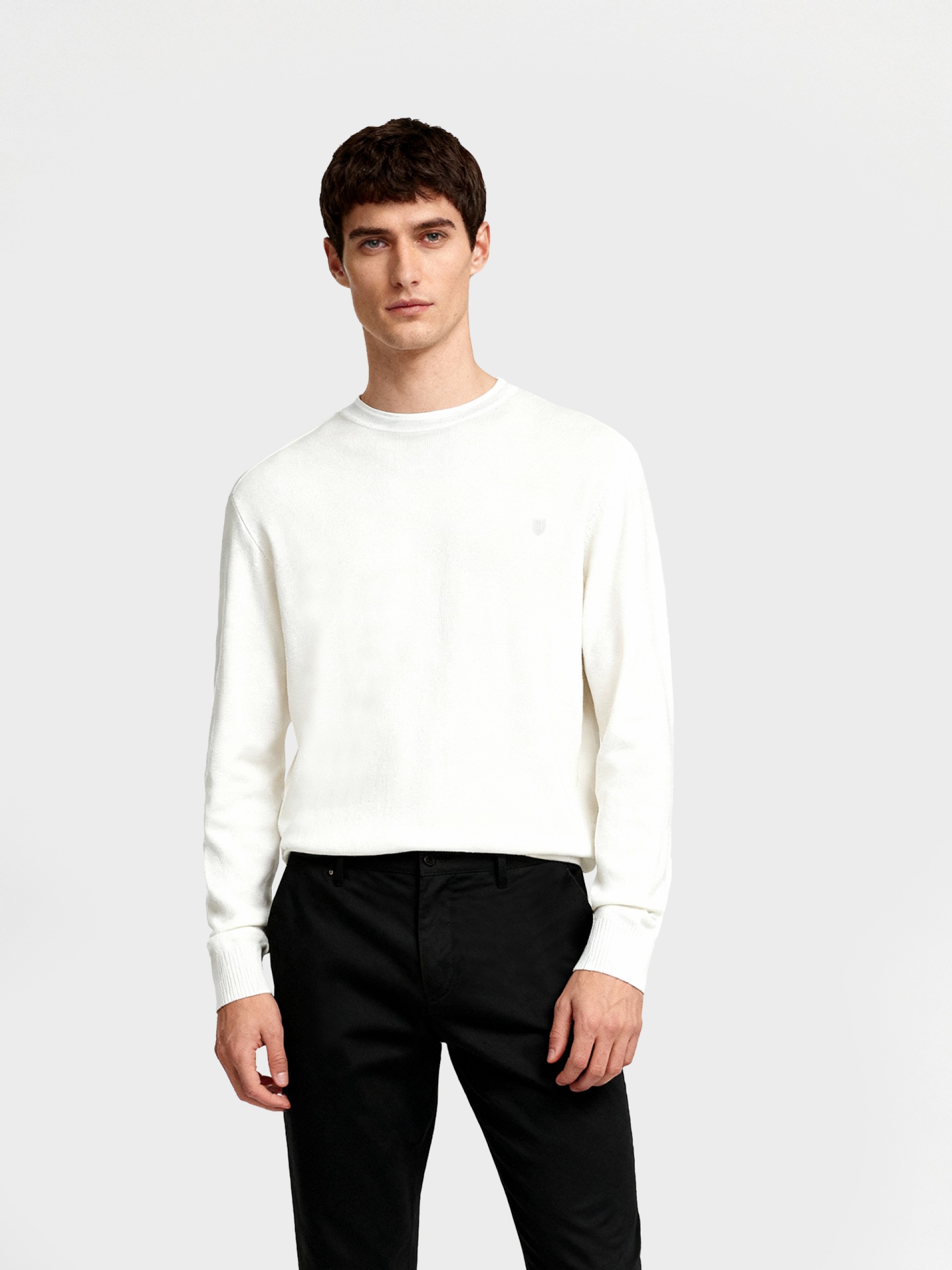 Structured crew-neck knit