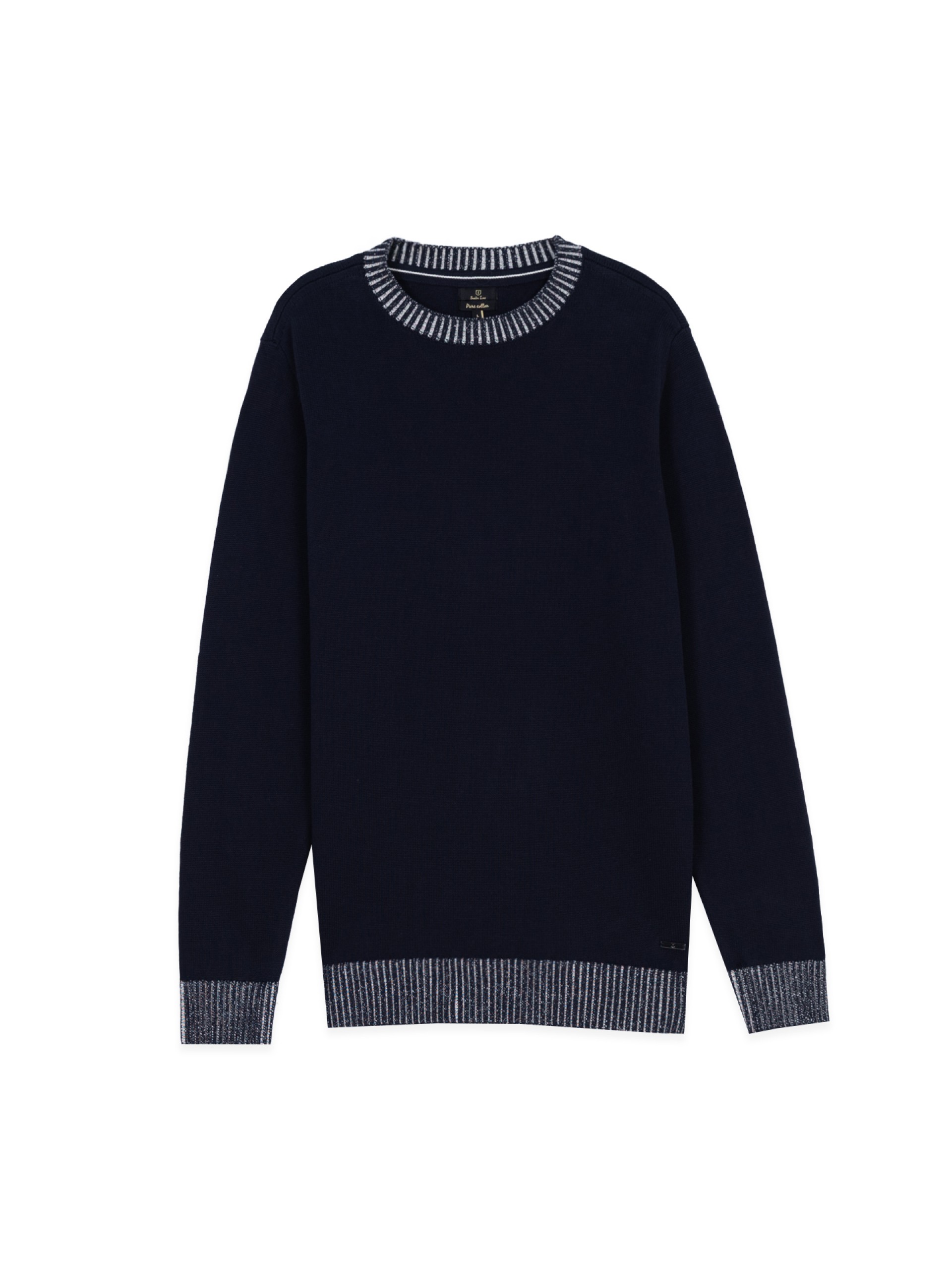 Camisola de malha algodão gola redonda