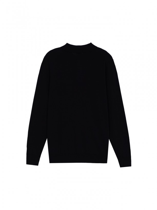 Long-sleeve knit polo 100% cotton Long-sleeve knit polo 100% cotton