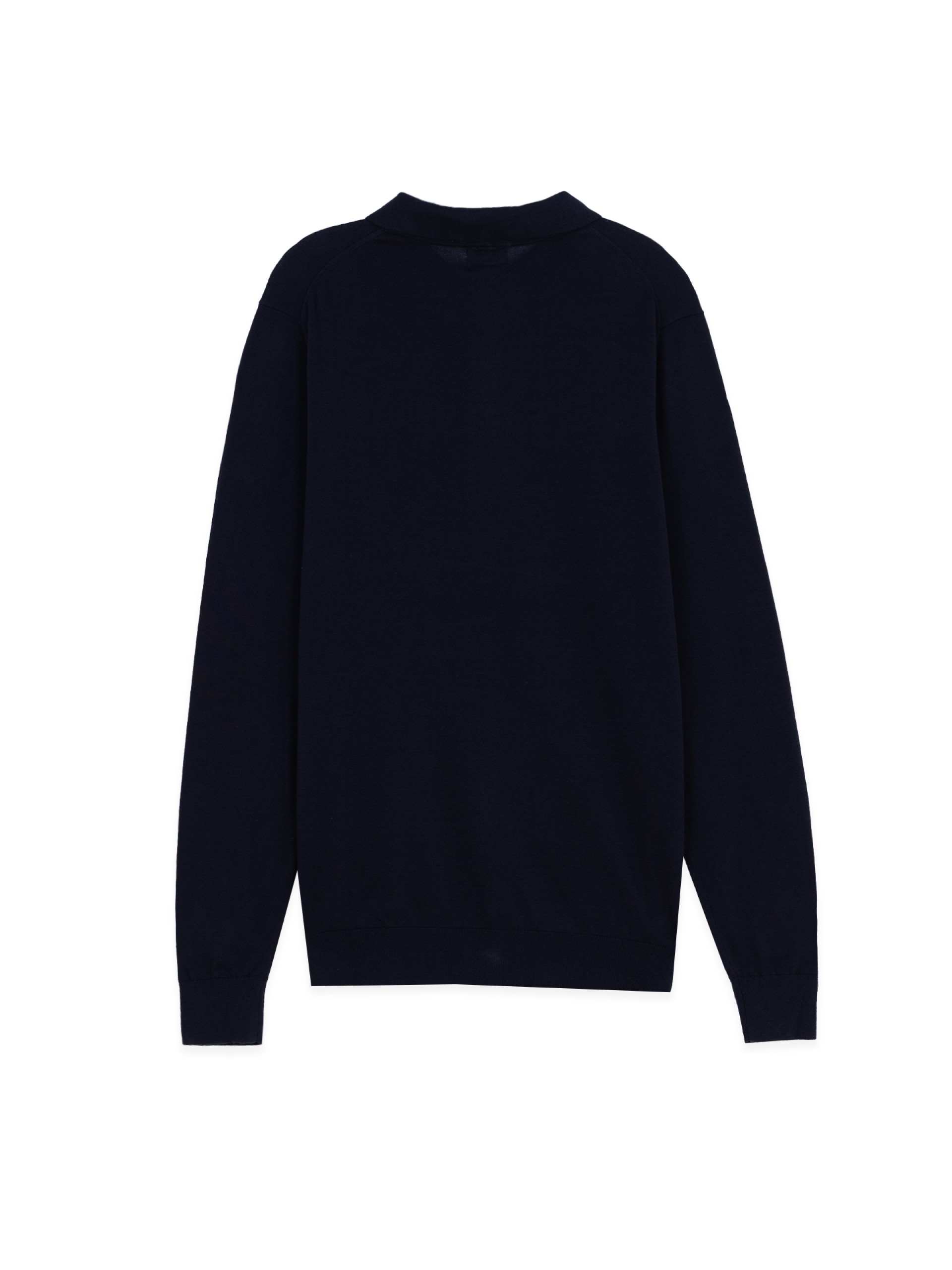 Long-sleeve knit polo 100% cotton