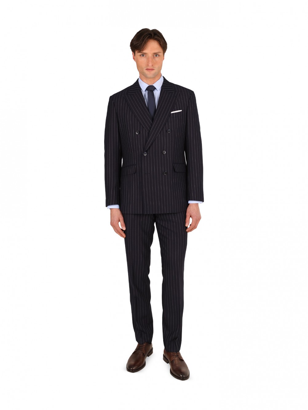 Fato de micro padrão regular fit 100% lã