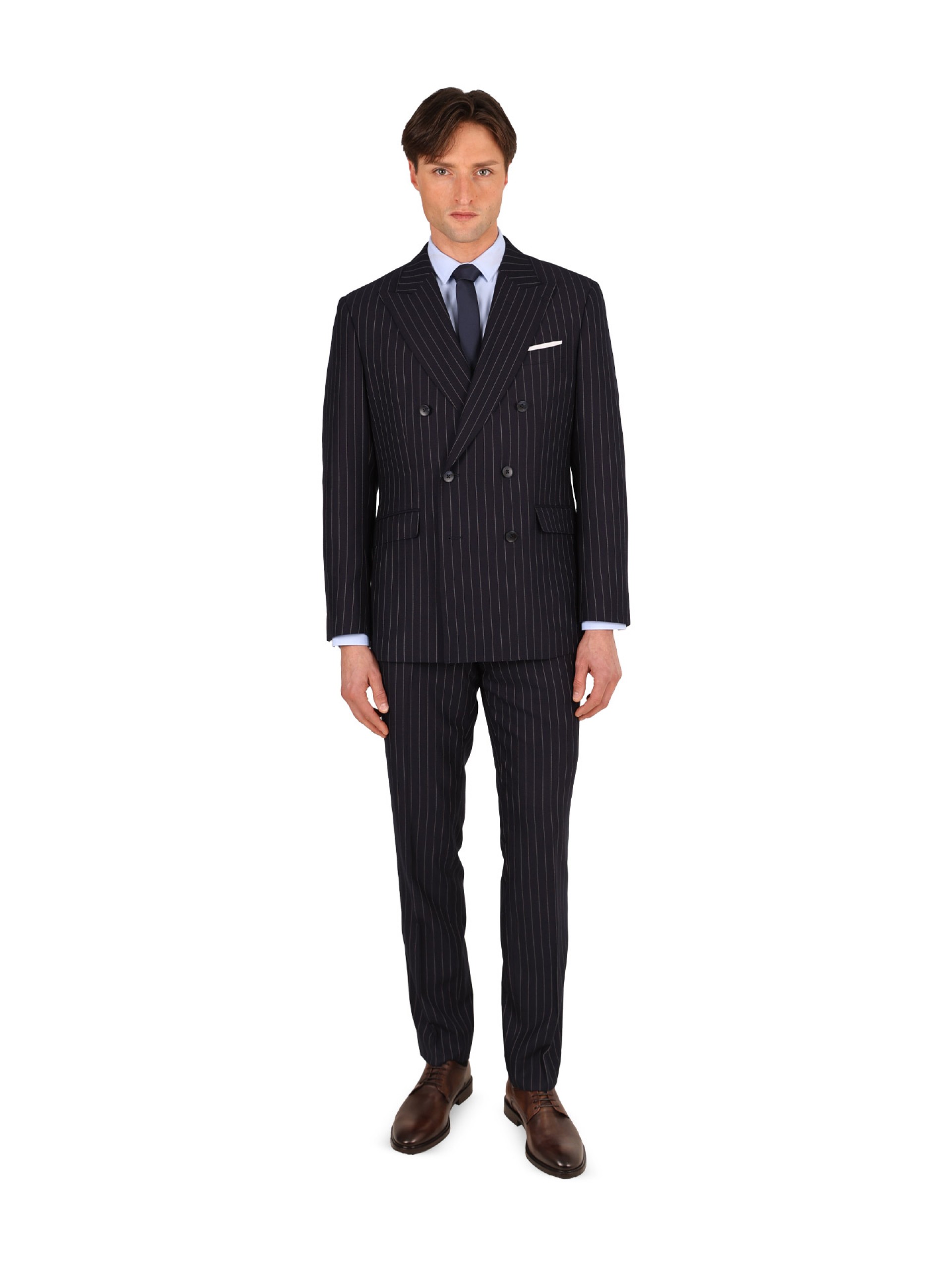 Micro pattern regular fit 100% wool suit