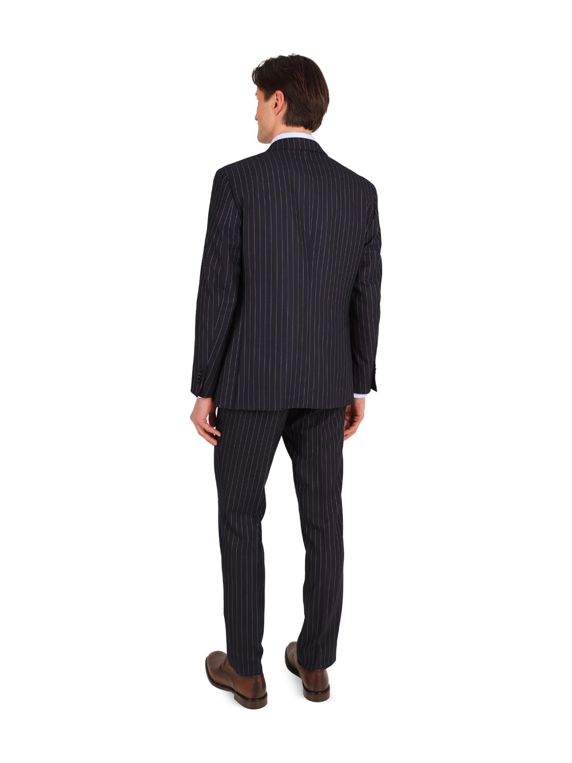 Micro pattern regular fit 100% wool suit