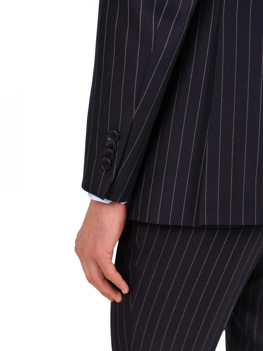 Fato de micro padrão regular fit 100% lã