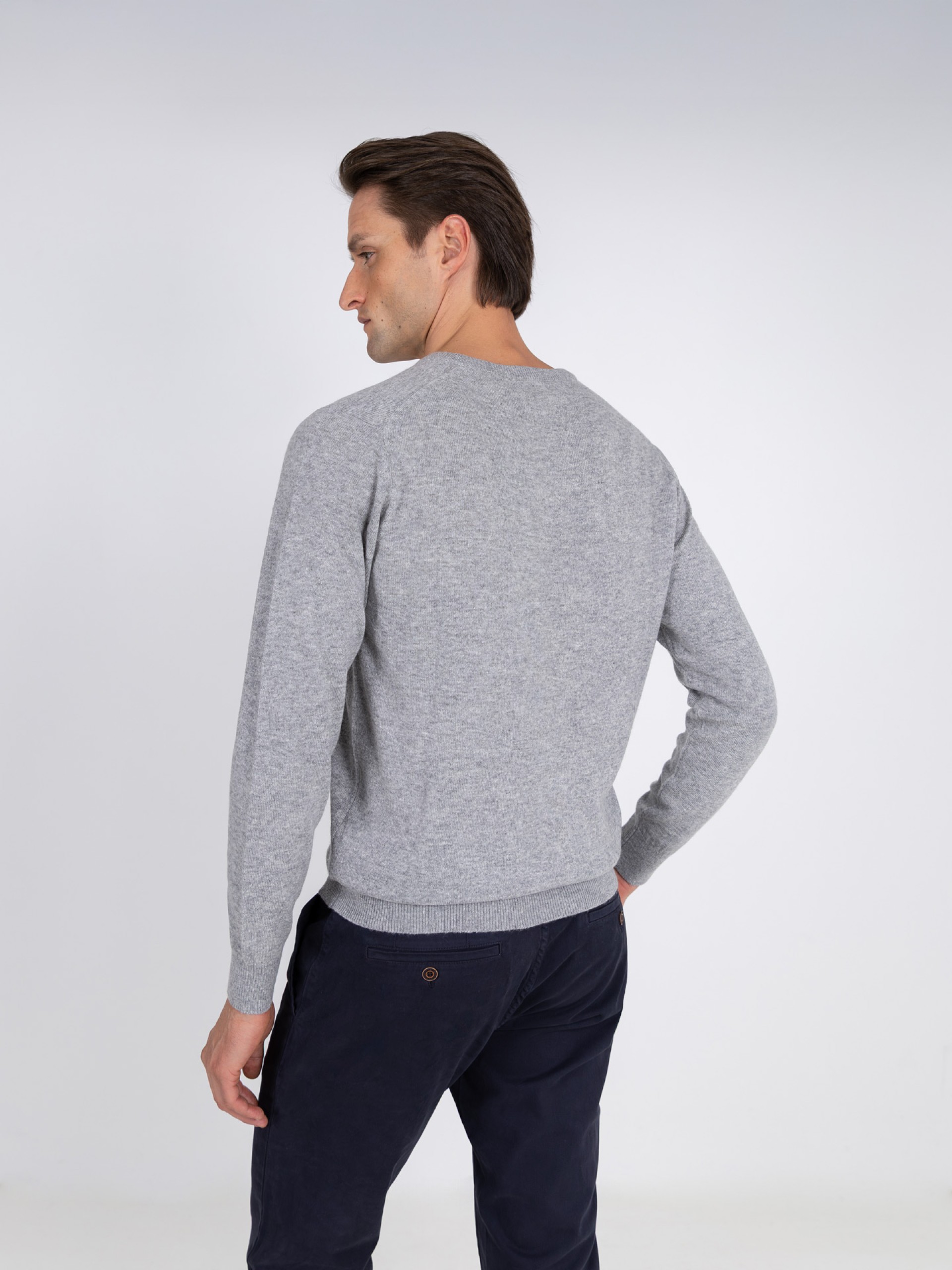 Jersey de punto con cuello de pico