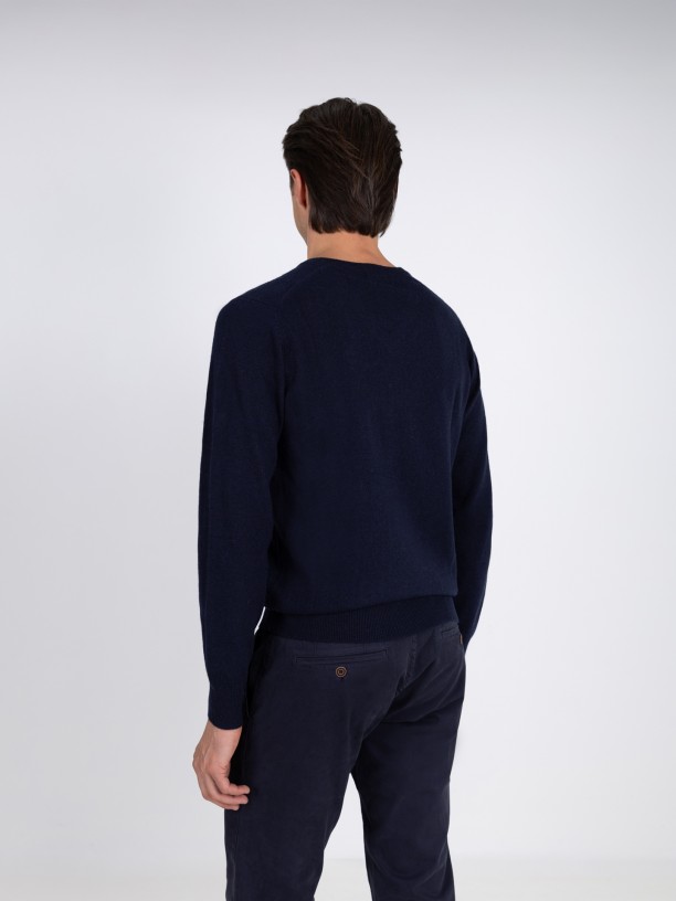 V-neck knit sweater V-neck knit sweater