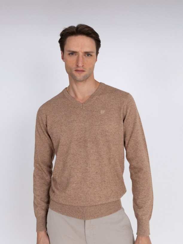 V-neck knit sweater V-neck knit sweater