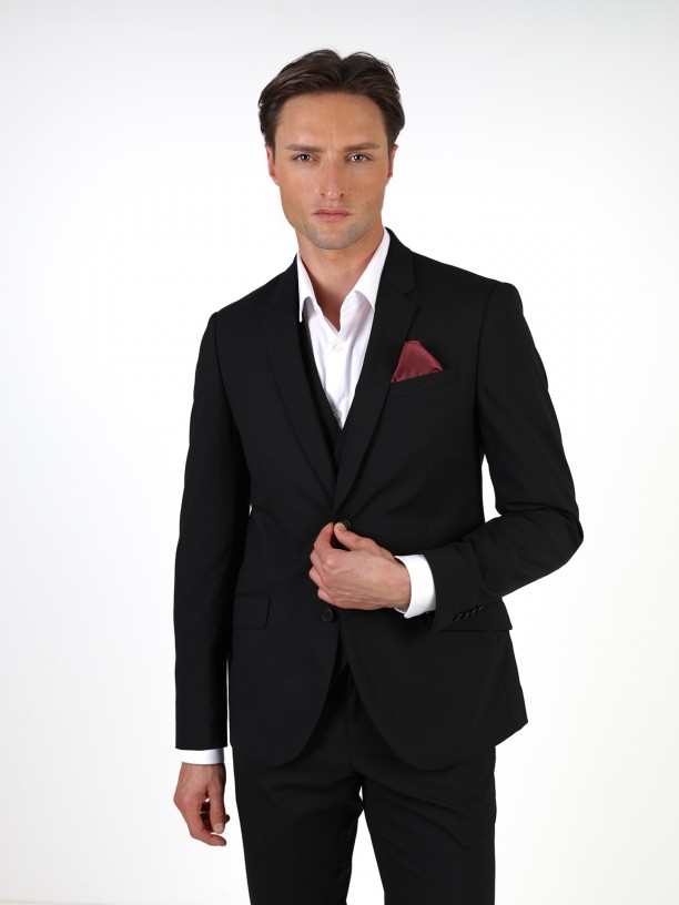 Plain suit made from vegan fabric Plain suit made from vegan fabric