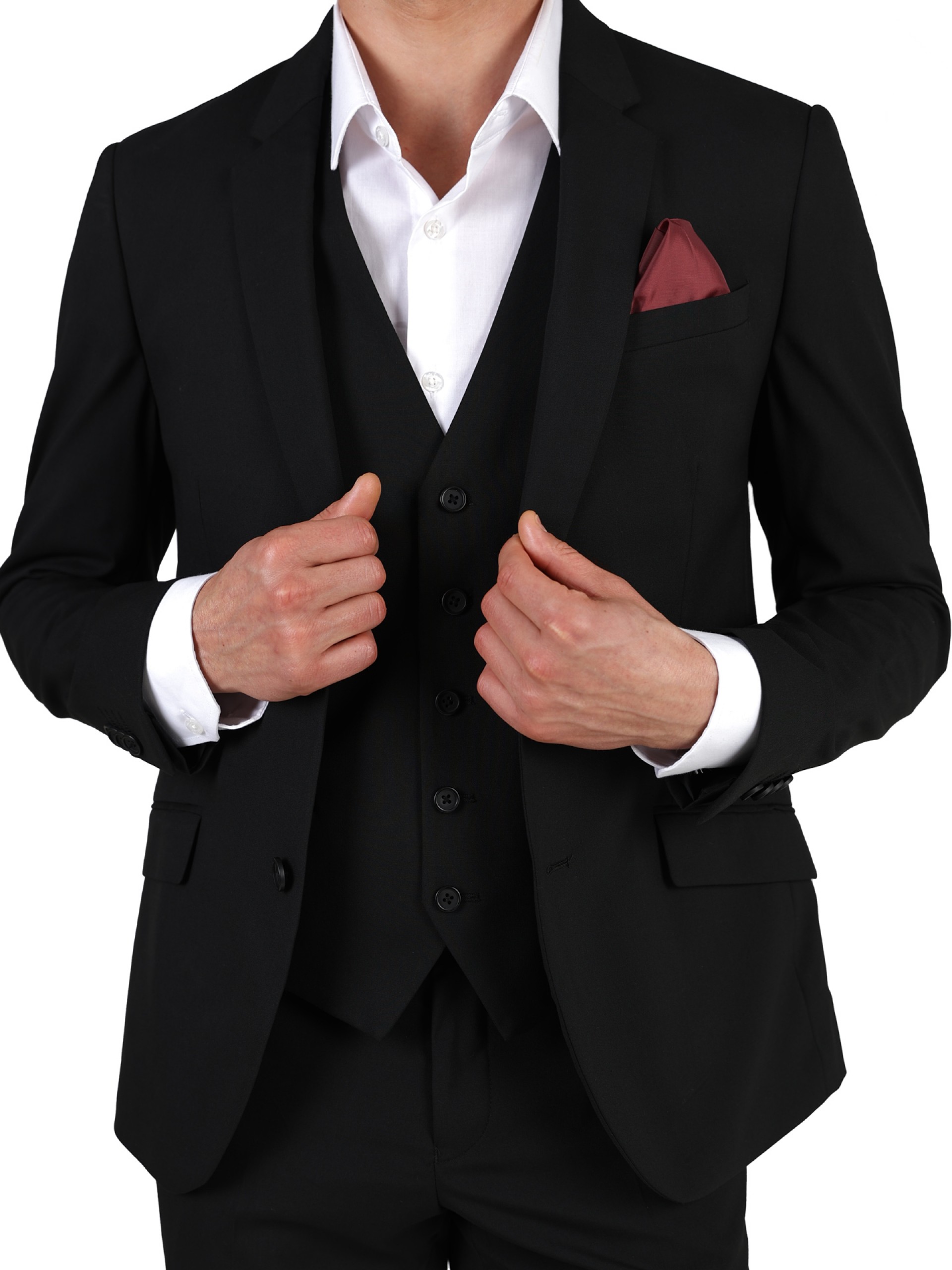 Plain suit made from vegan fabric