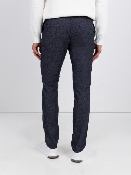 Pantalón jogger de tejido de algodón elástico Pantalón jogger de tejido de algodón elástico