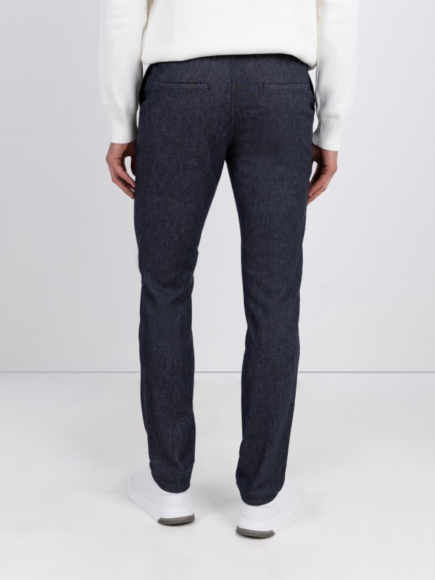 Cala jogger em tecido algodo elstico