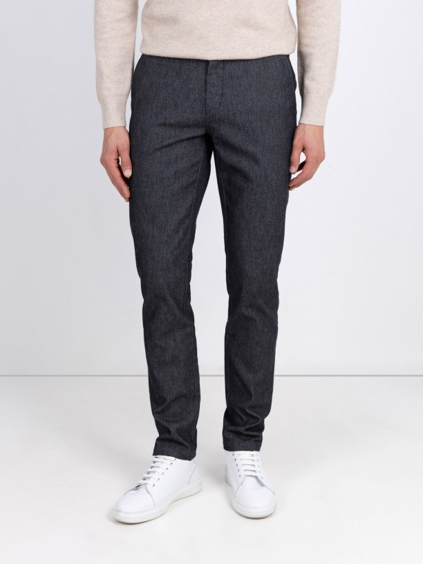 Jogger trousers in stretch cotton fabric