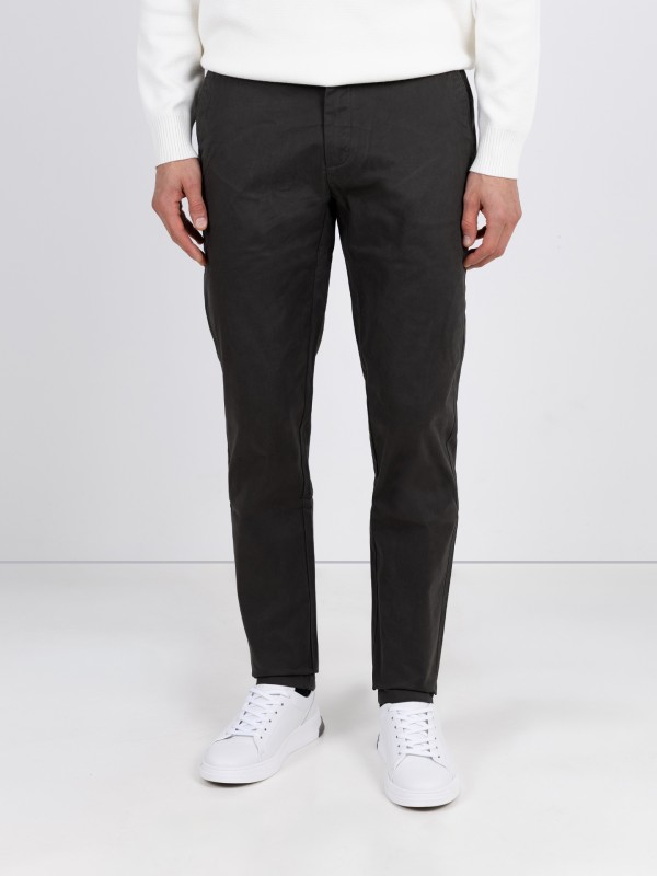 Stretch cotton chino trousers