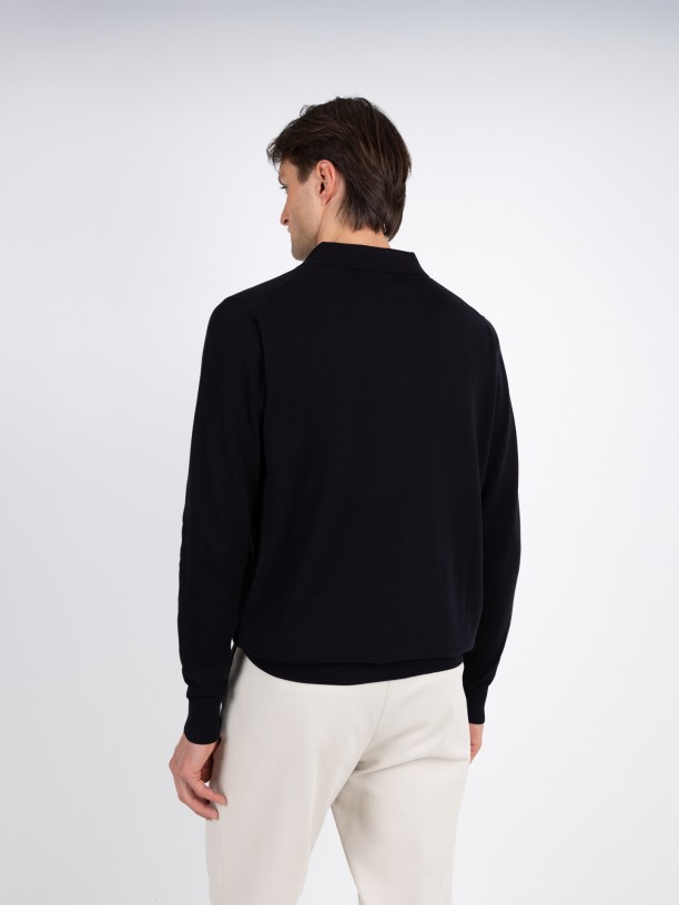 Polo de malha manga comprida 100% algodo