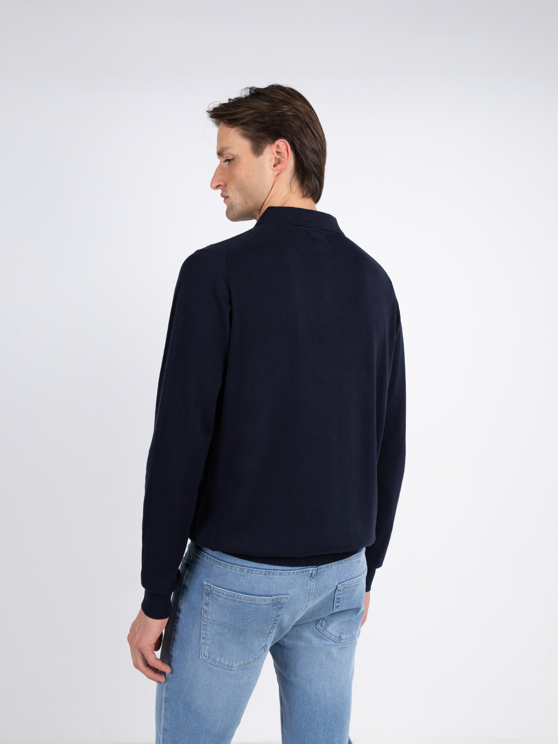 Polo de malha manga comprida 100% algodão