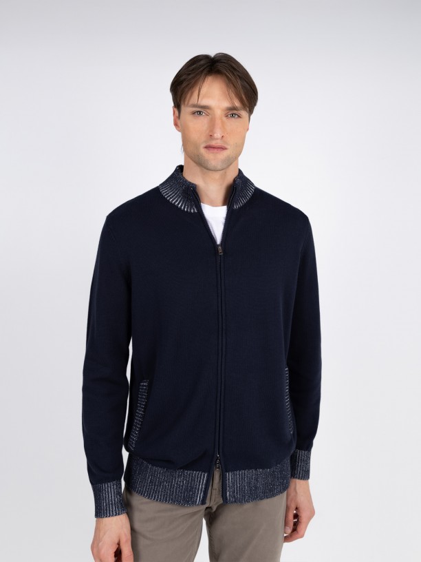 Casaco de malha 100% algodão Casaco de malha 100% algodão