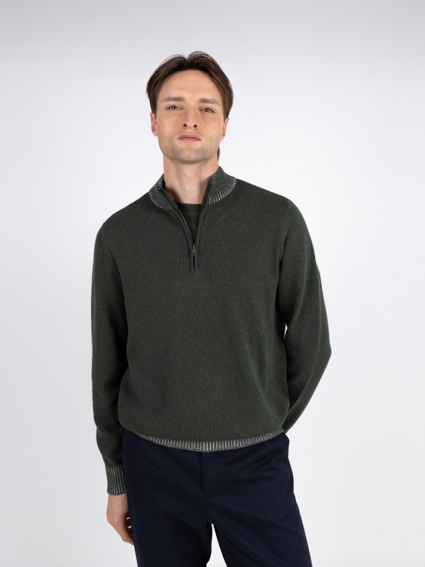 Camisola de meio fecho