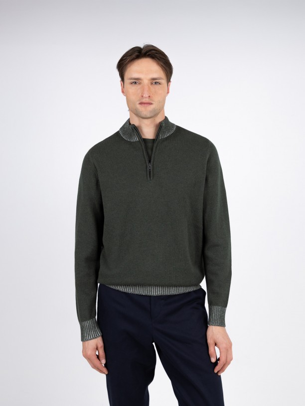 Camisola de meio fecho