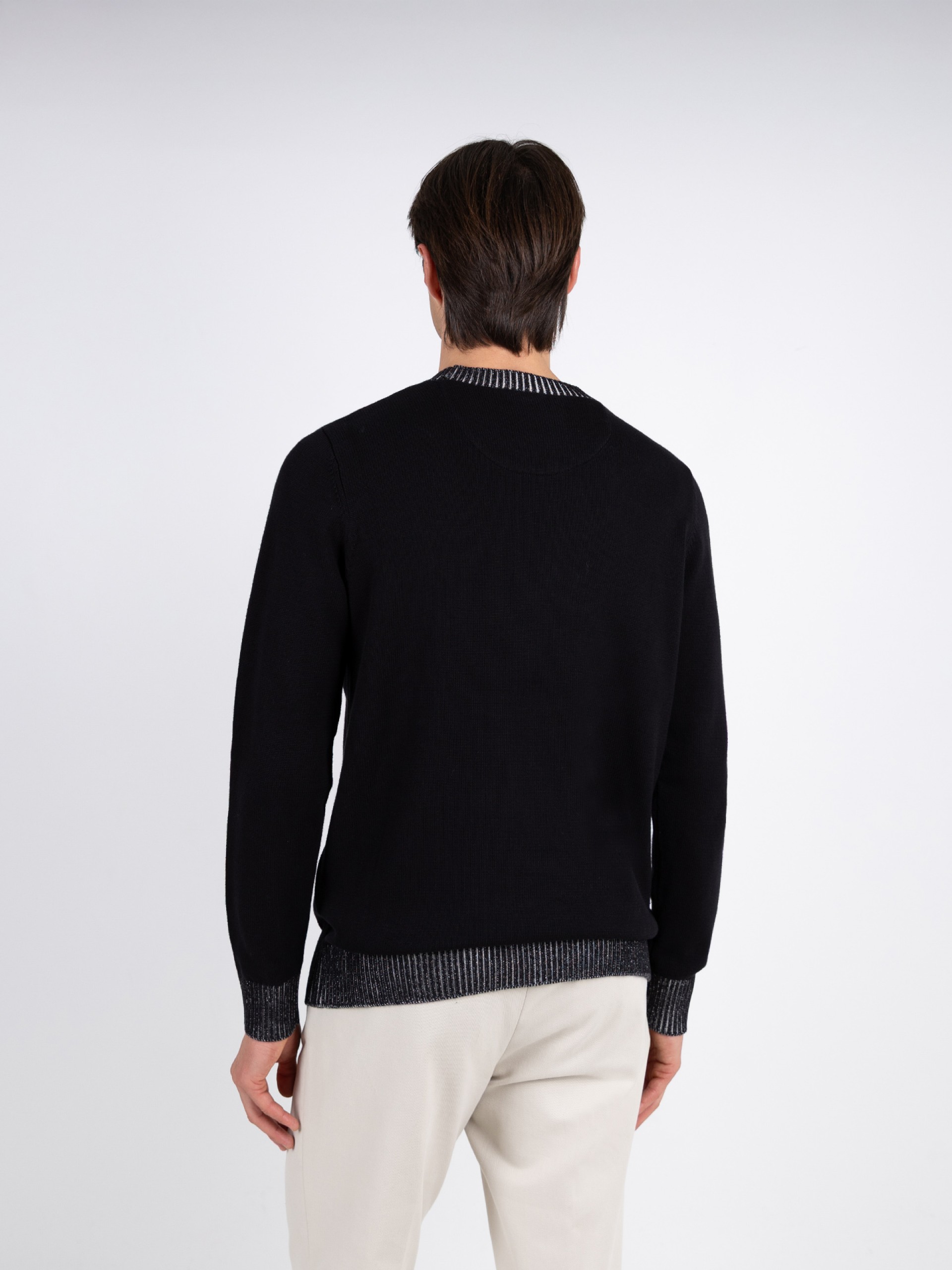 Camisola de malha algodão gola redonda