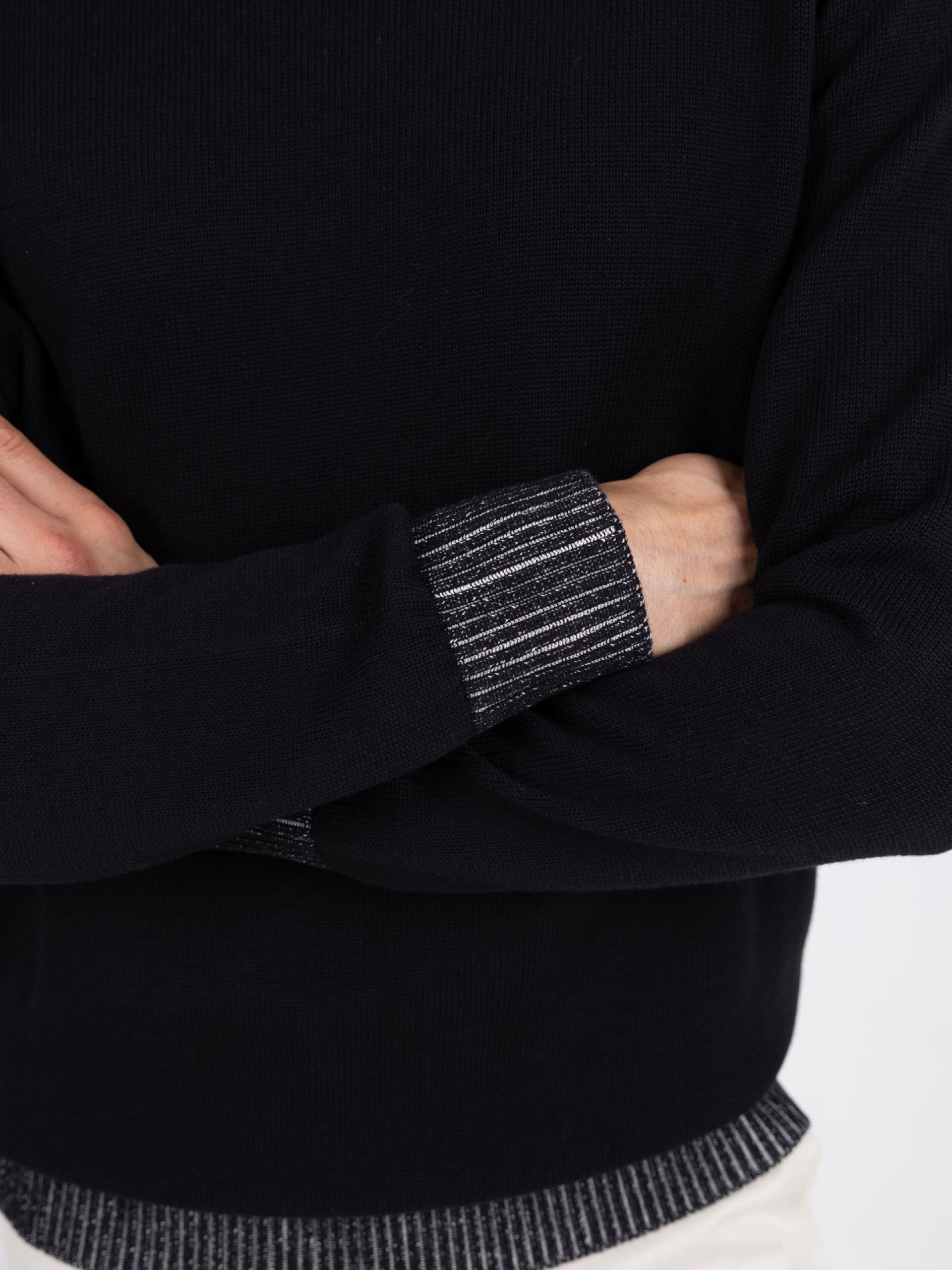 Camisola de malha algodão gola redonda