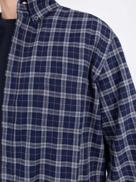 Camisa de algodão padrão xadrez Camisa de algodão padrão xadrez